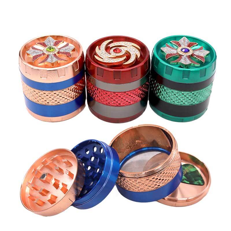 Crushers Spinning Jeweled 4 Part Grinder (GR205/GR207) | 63mm | Assorted Colors product image